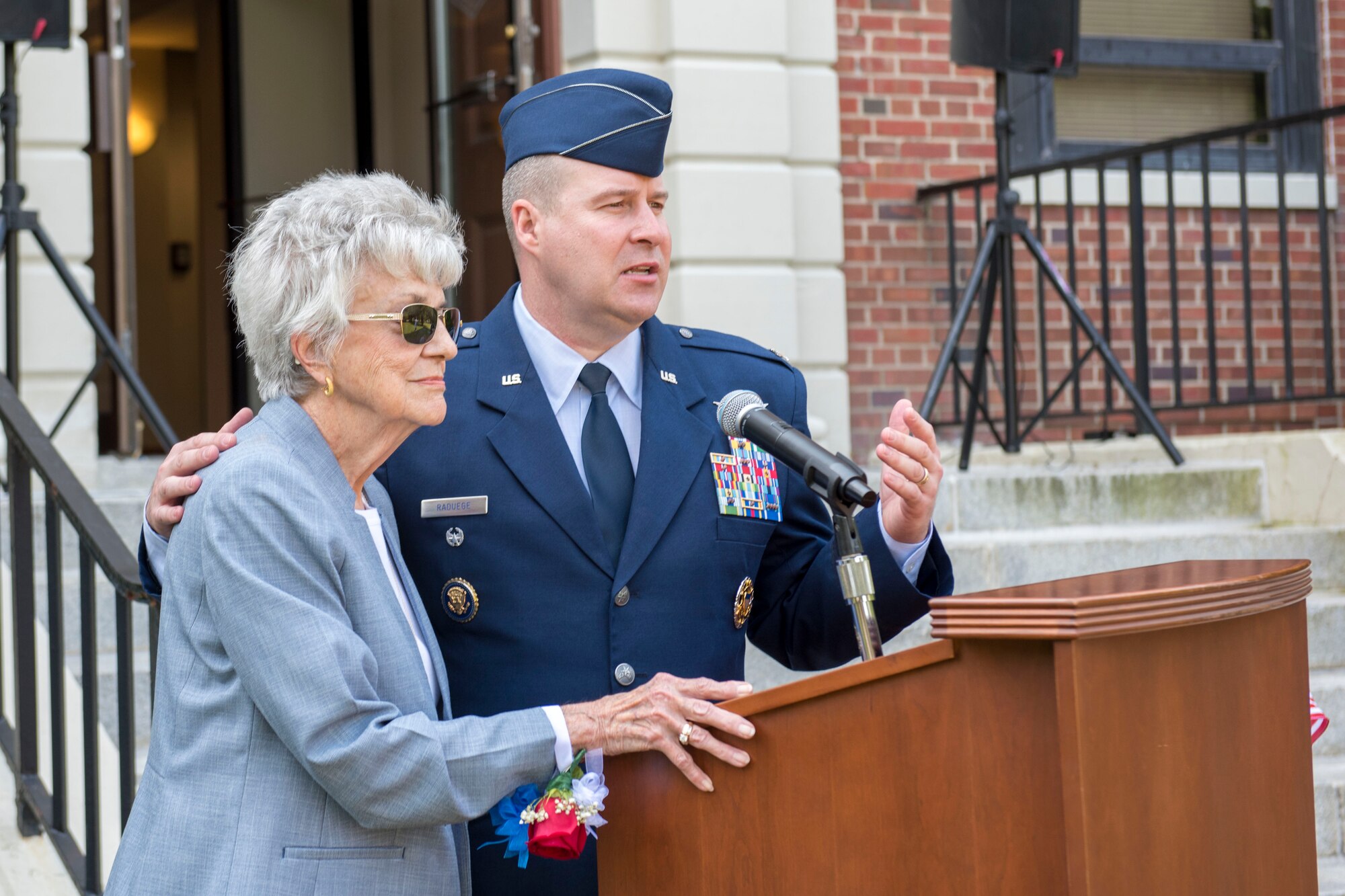 Members of the Air Combat Command Directorate of Cyberspace and Information Dominance, rededicated the Major General John P. Hyde building with his widow, Elizabeth Hyde, during a ceremony May 23, 2019 at Joint Base Langley-Eustis, Virginia.