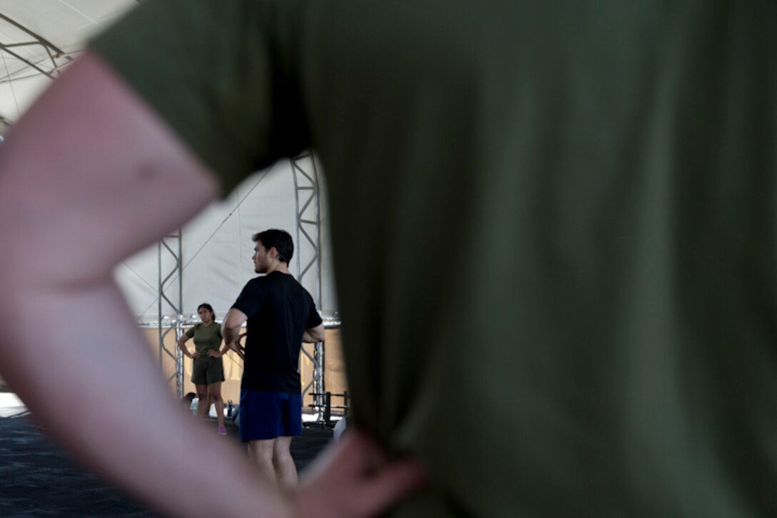 U.S. Marines Stationed at Marine Corps Air Station (MCAS) Yuma go through a High Intensity Tactical Training (HITT) Course at MCAS Yuma, Ariz., March 19, 2019. The purpose of the HITT Course is to give the Marines the tools they need to bring high intensity workouts and proper fundamentals  back to their units. (U.S. Marine Corps photo by Lance Cpl. Joel Soriano)