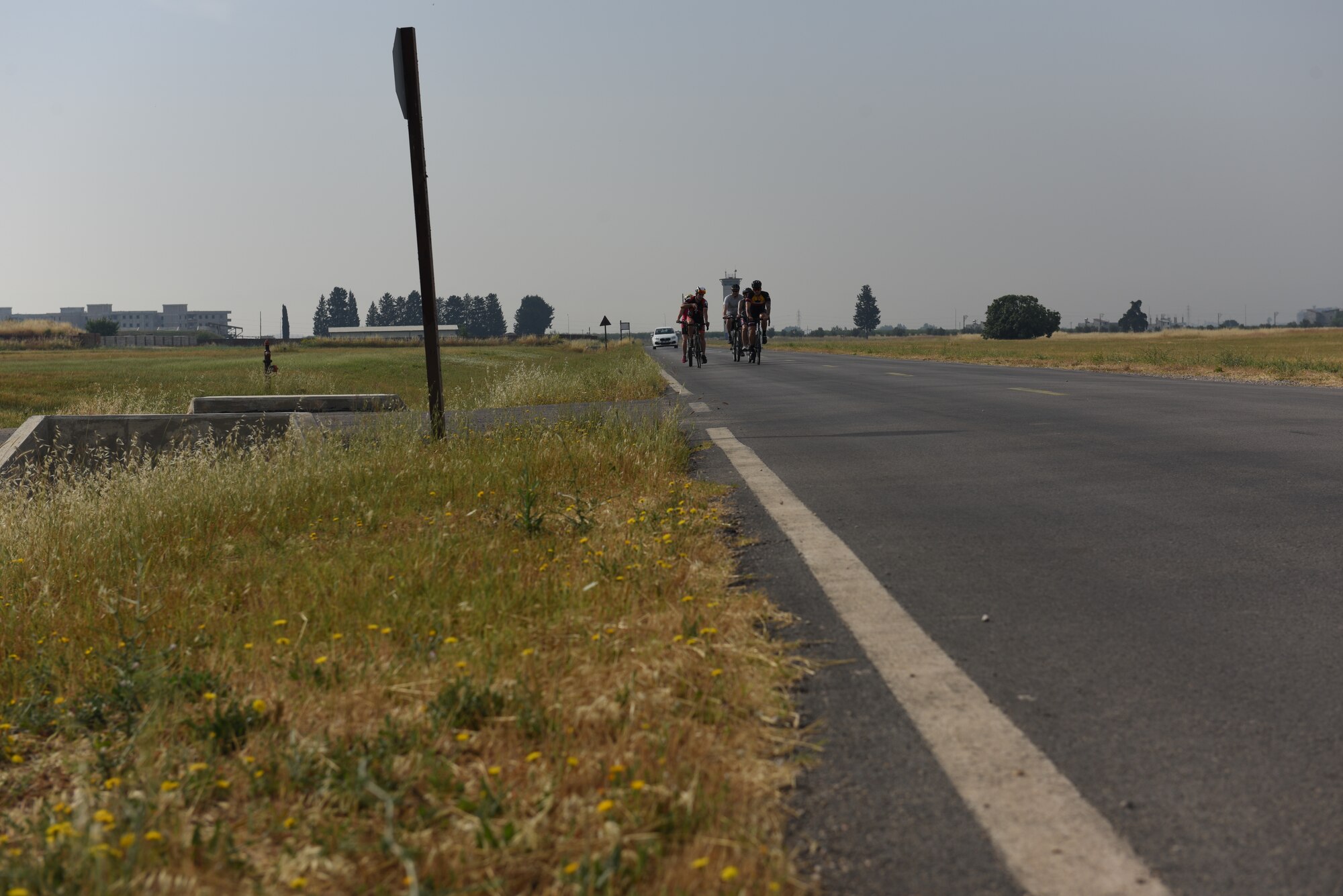 Members of a bike group ride together June 1, 2019, at Incirlik Air Base, Turkey. Every Saturday the group comes together to ride around base to enhance their fitness while socializing and building morale. (U.S. Air Force photo by Staff Sgt. Matthew J. Wisher)