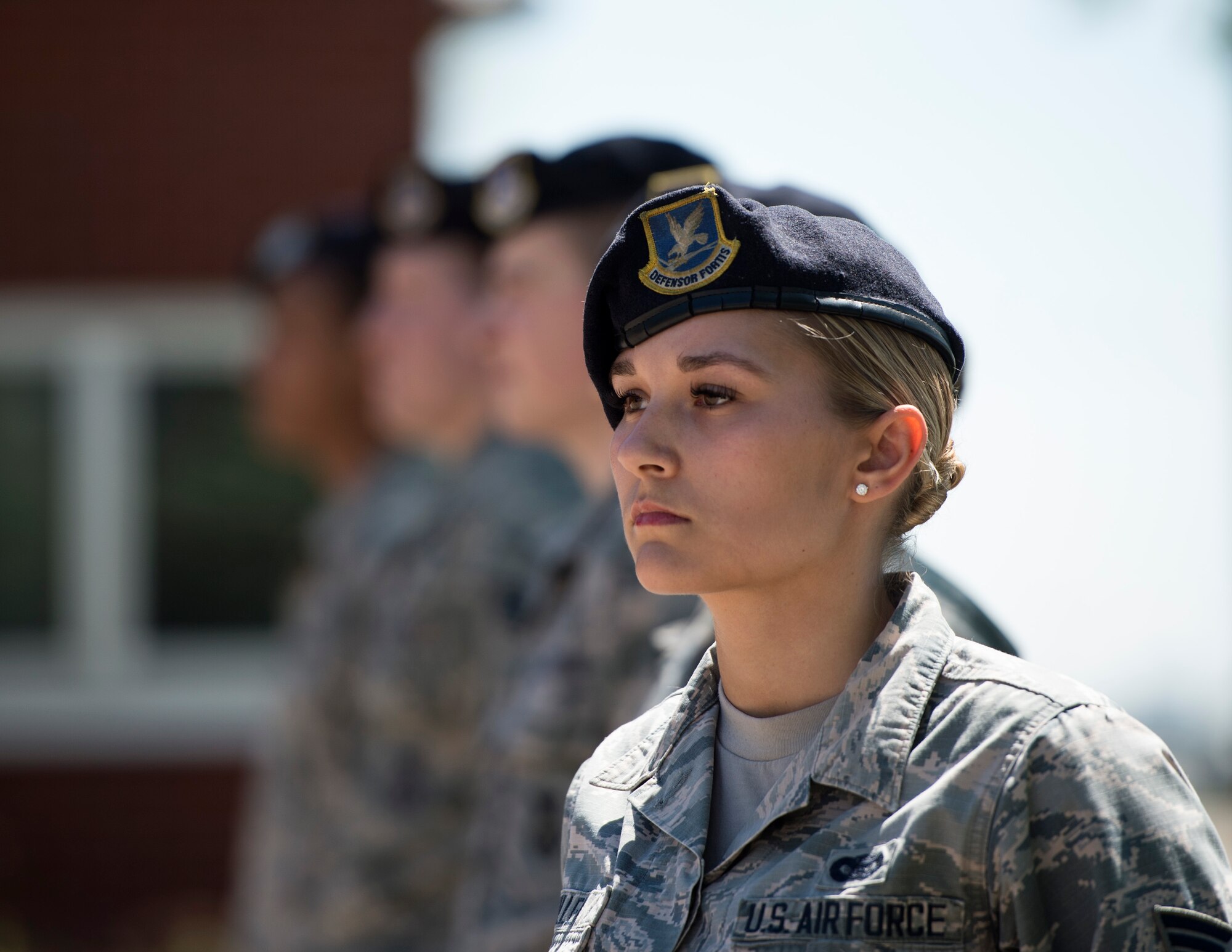 Defenders from the 133rd and 934th Security Forces Squadrons patriciate in the second annual Police Week Ceremony in Minneapolis, Minn., May 15, 2019.