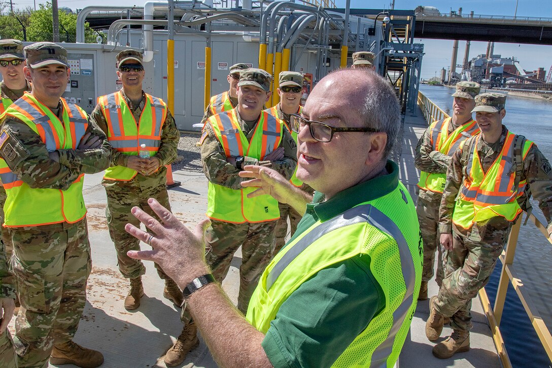 Tour at the Chicago Sanitary and Ship Canal dispersal barriers in Romeoville, Illinois.