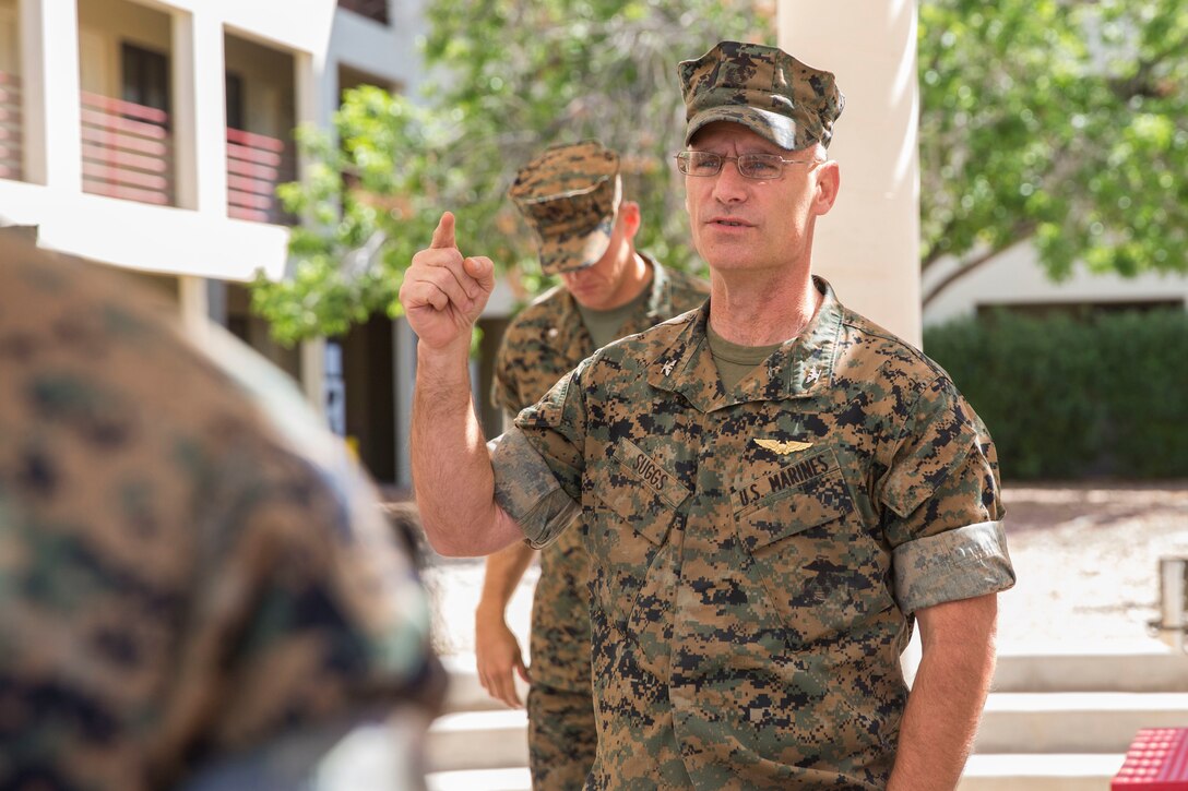 U.S. Marines assigned to Headquarters & Headquarters Squadron (H&HS) participate in a barracks deck competition at the Marine Corps Air Station (MCAS) Yuma H&HS Barracks, March 28, 2019. The Marines had 72 hours to paint and design their deck how they pleased, with rules and guidelines to adhere to. Third deck won the competition with a theme of "Operation Enduring Freedom". (U.S. Marine Corps photo by Cpl. Sabrina Candiaflores)