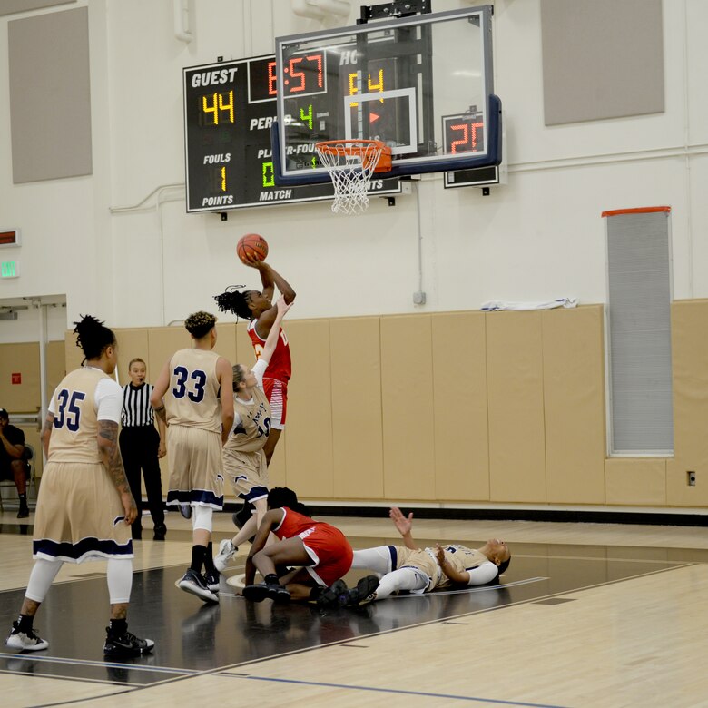Elite U.S. military basketball players from around the world compete for dominance at Naval Station Mayport's Fitness Center from June 1-9, 2019 to determine the best of the best at the 2019 Armed Forces Men's and Women's Basketball Championship. Army, Marine Corps, Navy (with Coast Guard) and Air Force teams squared off at the annual Armed Forces Basketball Championship through six days of double round-robin action, followed by championship and consolation games to crown the best men and women players in the military. U.S. Navy photo by MC2 Jymyaka Braden (Released)