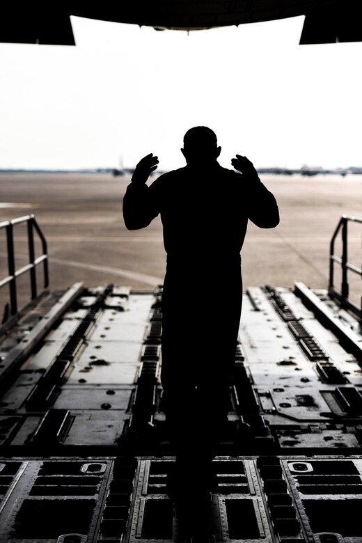 96th Aerial Port Squadron air transportation specialists practice static load training on a C-130J on June 2, 2019 at Little Rock Air Force Base, Ark.