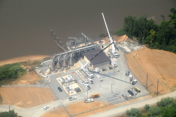 This image shows the completed Dissolved Oxygen Injection Plant on Hutchinson Island in Savannah Georgia, May 29, 2019. This is one of two plants that make up a single dissolved oxygen system designed and construction as an environmental mitigation feature of the Savannah Harbor Expansion Project, known as SHEP.