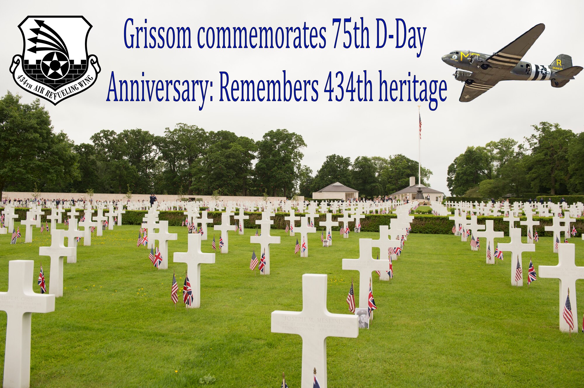 June 6, 2019 marks the 75th anniversary of the D-Day invasion and the 434th was part of the historical event. The 434th was chosen to lead the glider phase of the invasion with 52 CG-4A gliders carrying men and equipment of the 101st Airborne Division. (U.S. Air Force graphic/Master Sgt. Ben Mota)