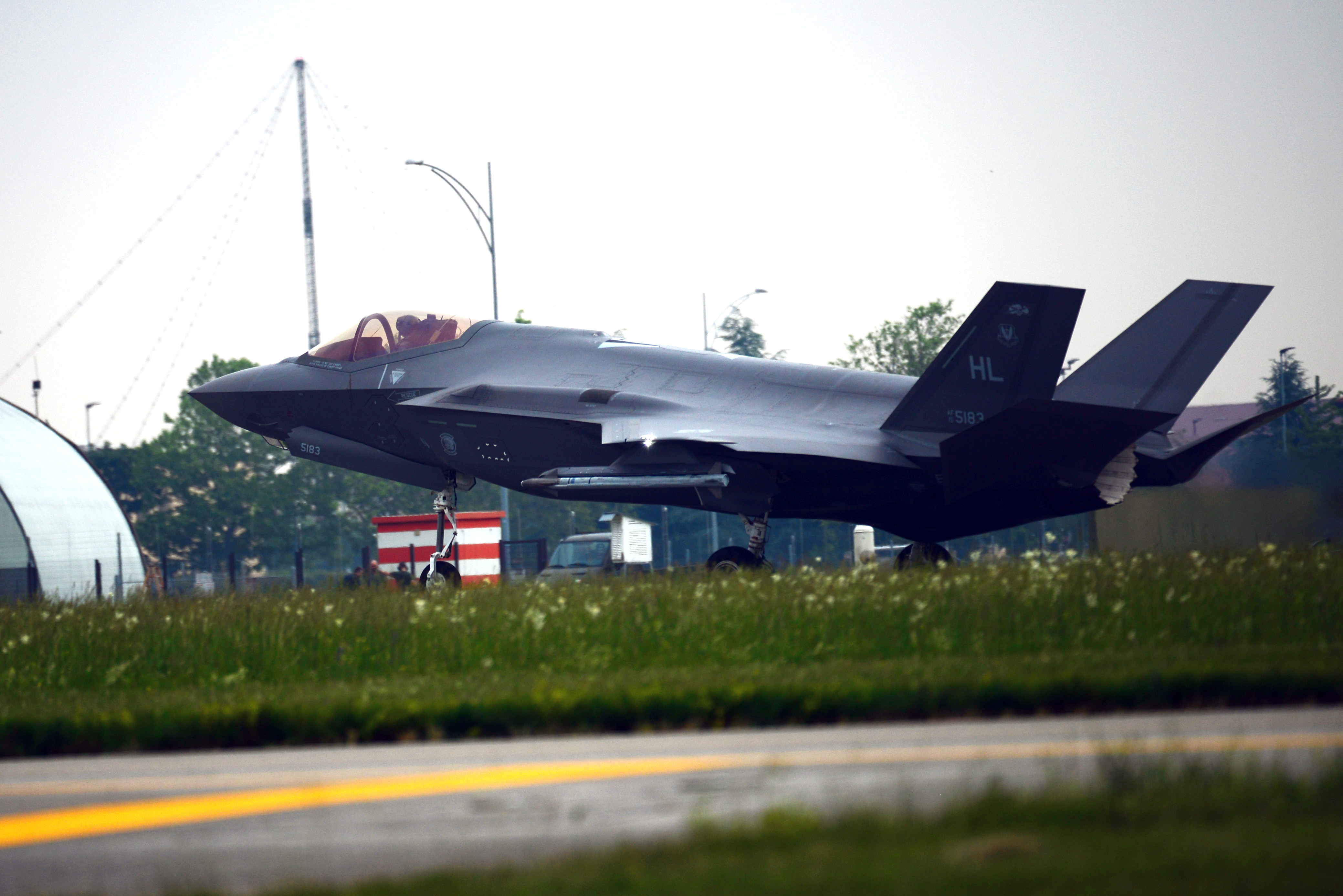 Aircraft lands during Astral Knight 2019