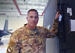 Tech. Sgt. Allen Fanter, the non-commissioned officer in charge of cargo operations for the 388th Maintenance Group, stands next to a cargo container in a hangar at Aviano Air Base, Italy during Astral Knight 2019. Fanter is the man tasked with making sure everything needed for a deployment gets to where it needs to be. This is one of more than a dozen movements Fanter has overseen since the 388th and 419th Fighter Wing's received their first F-35As in 2015. (U.S. Air Force photo by Micah Garbarino)