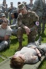 Airmen tested their knowledge and communication skills by triaging and transporting victims.