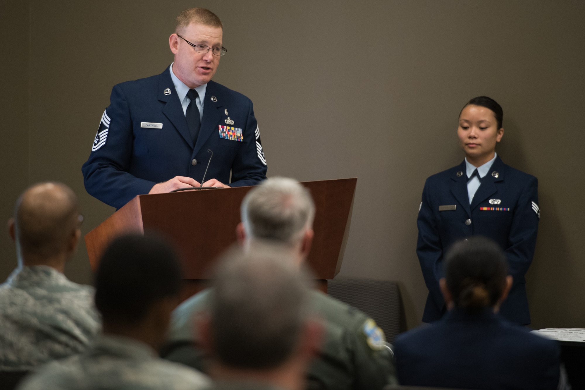 Airmen with the 932nd Airlift Wing graduate from the Community College of the Air Force,  June 2, 2019, Scott Air Force Base, Illinois. CCAF started in the early 1970s as a way to gain accreditation and recognition for training by the Air Force. (U.S. Air Force photo by Master Sgt. Christopher Parr)