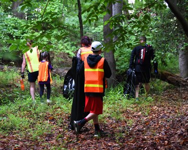 Volunteers clean up the bay