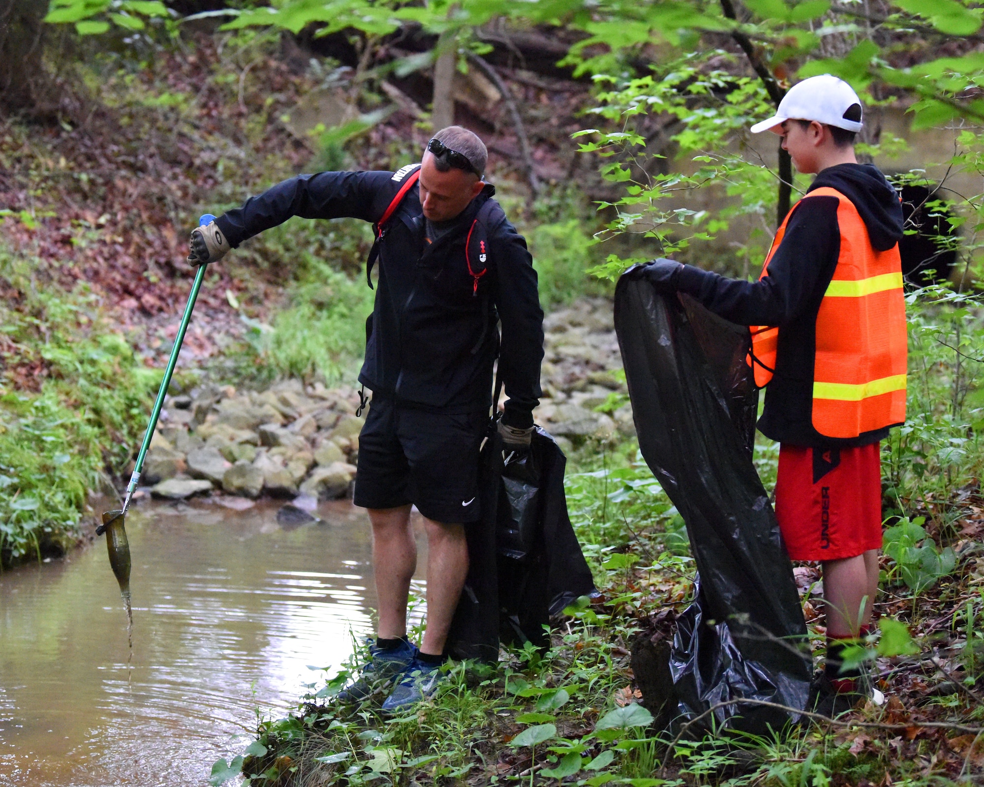 Volunteers clean up the bay