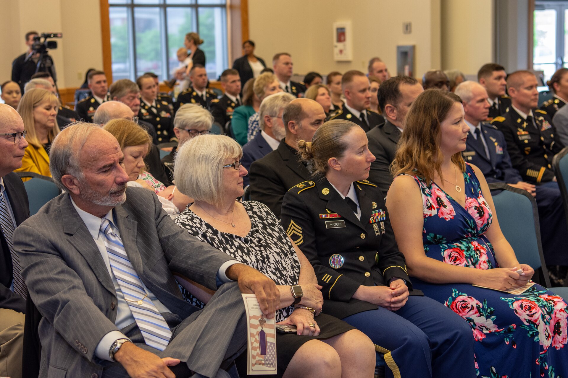 Sgt. 1st Class Greg Waters received the Distinguished Service Cross in Detroit, Michigan. There were many family and friends in attendance.