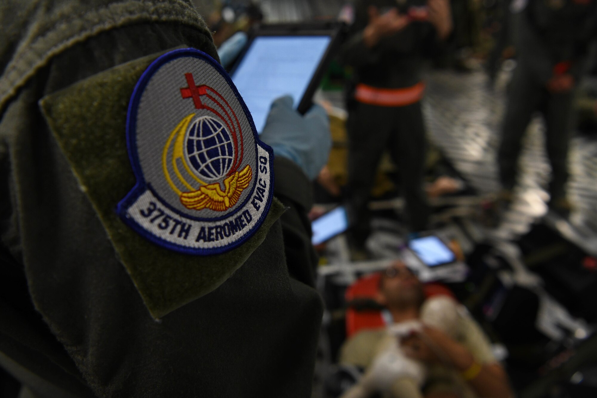 Patch sits affixed to arm of Airman