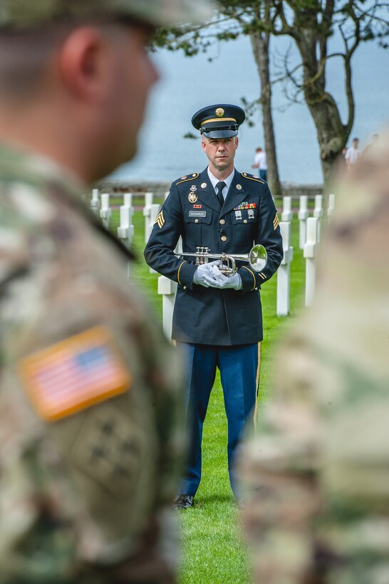 U.S. Army Sergeant, Jonathan T. Bosarge, stands ready to play 'Taps'