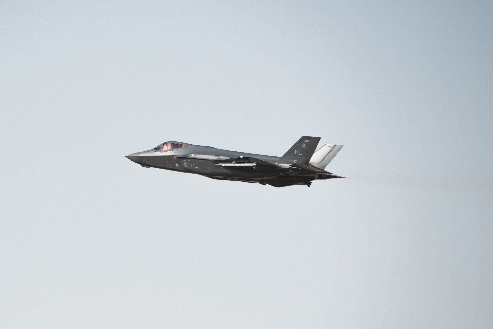 An F-35A Lightning II takes off from Al Dhafra Air Base, United Arab Emirates, June 6, 2019.