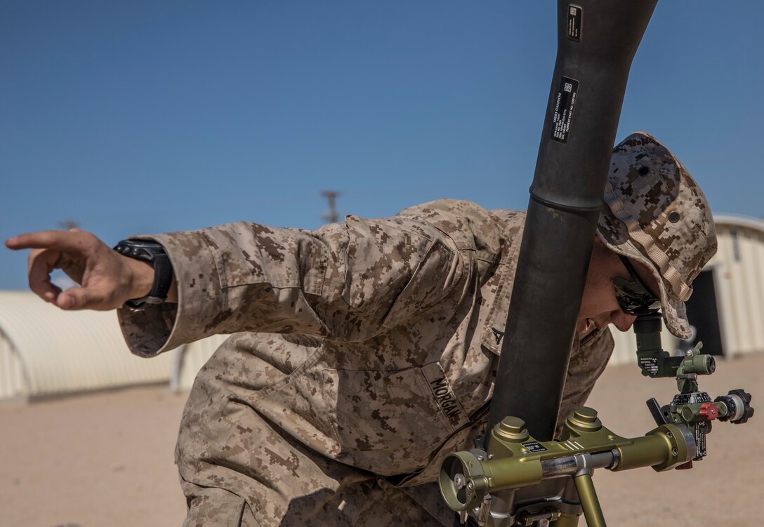Reserve Marines conduct mortar drills during ITX 4-19
