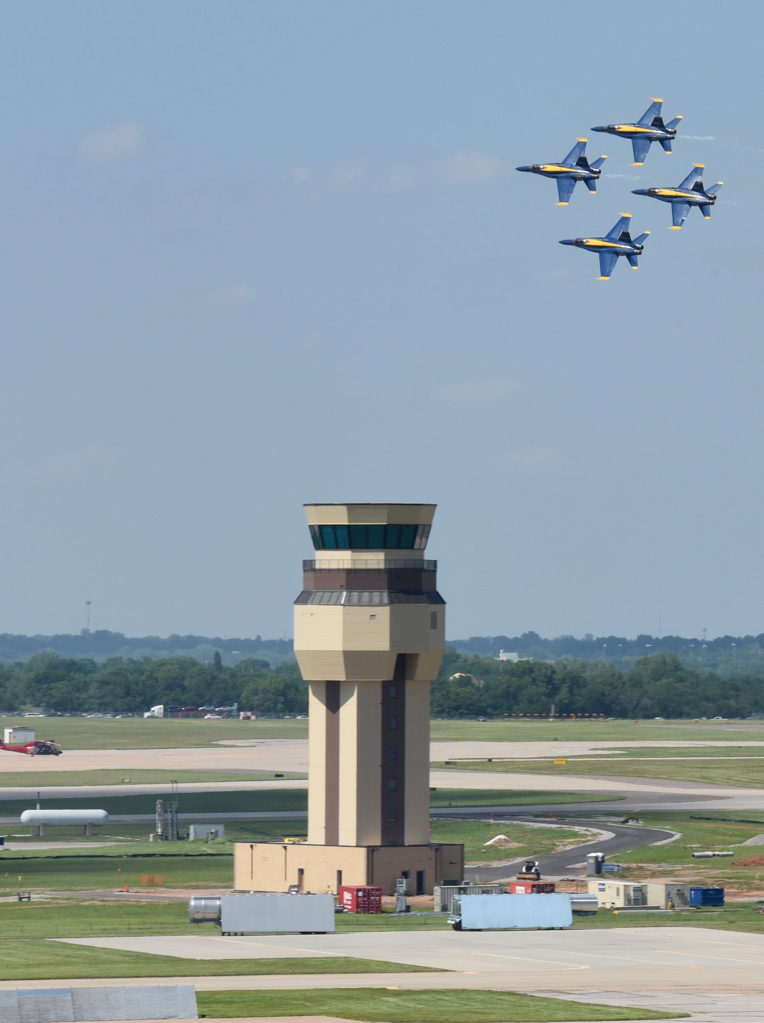 The Navy Blue Angels perform at the 2019 Star Spangled Salute Air and Space Show at Tinker Air Force Base. (U.S. Air Force photo/Kelly White)