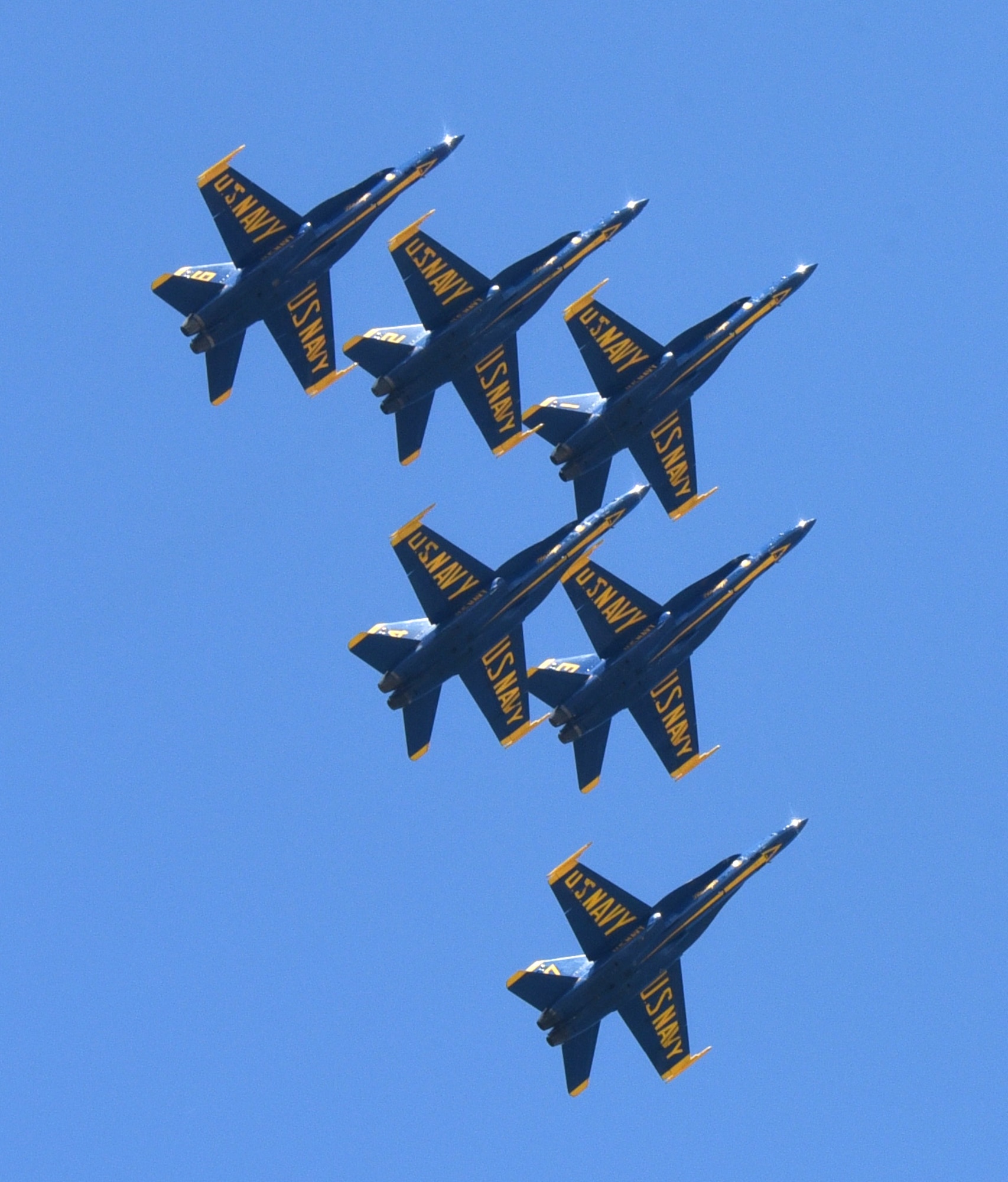 The Navy Blue Angels perform at the 2019 Star Spangled Salute Air and Space Show at Tinker Air Force Base. (U.S. Air Force photo/Kelly White)
