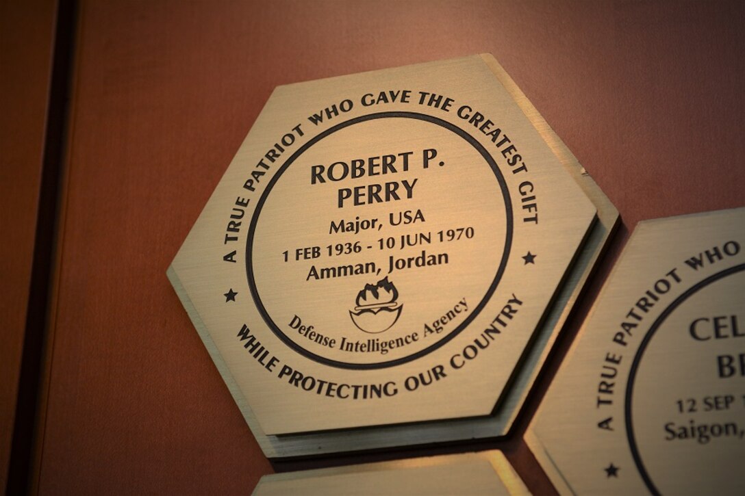 MAJ Robert Perry is remembered on DIA's Patriots Memorial at DIA Headquarters