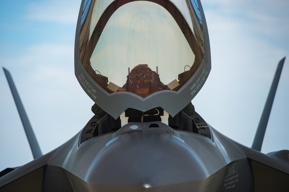 U.S. Air Force Capt. Andrew “Dojo” Olson, F-35 Lightning II Demonstration Team pilot, prepares for takeoff at Joint Base Langley-Eustis, Virginia, June 6, 2019.
