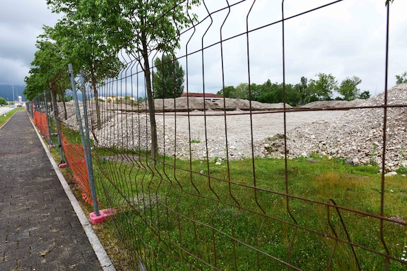 Clearing of the construction site has started on a new military working dog kennel scheduled to be built next to the veterinary clinic on Aviano Air Base, Italy. The new facility will be home to the 31st Security Forces Squadron military working dog unit as part of their move from Area E to Area F. (U.S. Air Force photo by Senior Airman Kevin Sommer Giron)