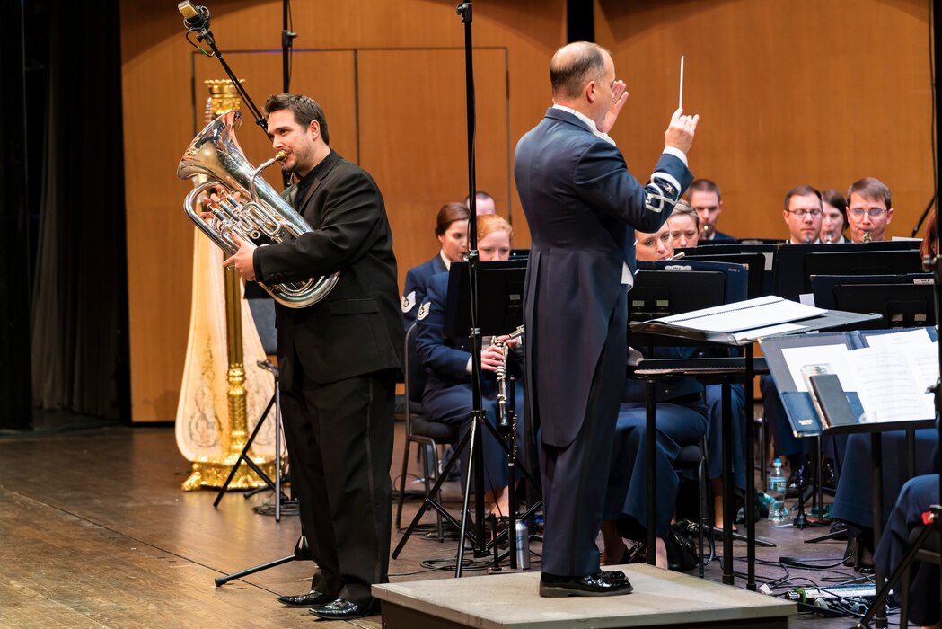 David Childs performs with the Concert Band at the 2019 Guest Artist Series. The Concert Band's Guest Artist Series, presented by The United States Air Force Band, provides an opportunity for the public to experience the Air Force's high level of professionalism through concerts featuring renowned guest musicians.