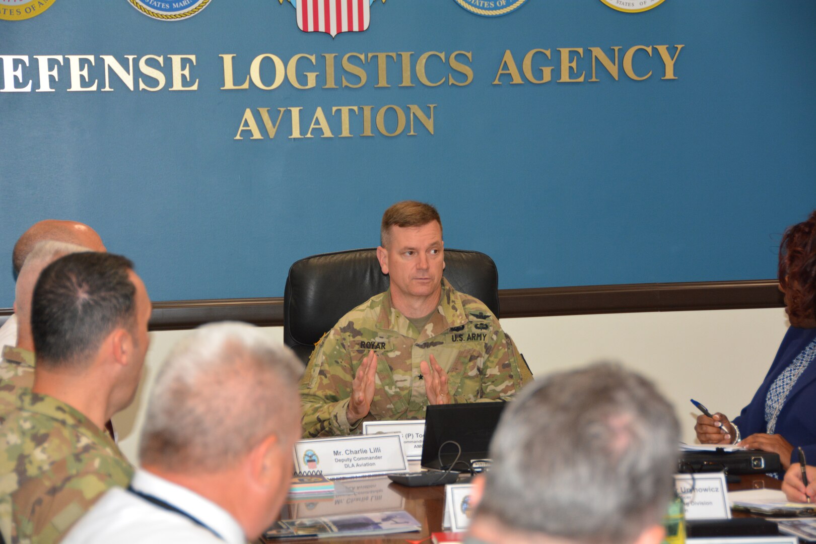 Brig. Gen. Royar speaks with aviation senior leaders