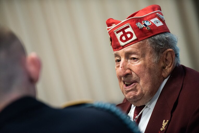 World War II Army veteran Robert Levine discusses his formula for success during his experience in the June 1944 “D-Day” invasion of Normandy that turned the tide of the war in Europe.
Video by Air Force Staff Sgt. Anastasia Tompkins, DOD