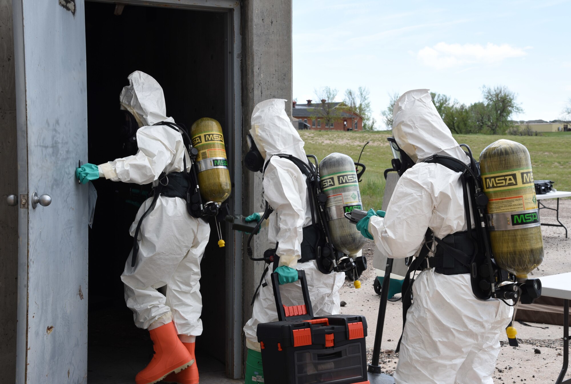 The 90th Civil Engineer Squadron Emergency Management Team conducted a deployment training exercise at F.E. Warren Air Force Base, Wyo., June 7, 2019.