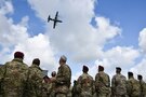 Airborne pre-jump training in Sainte-Mère-Église, France