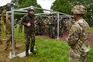 Airborne pre-jump training in Sainte-Mère-Église, France