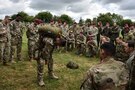 Airborne pre-jump training in Sainte-Mère-Église, France