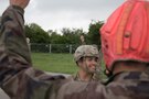 Airborne pre-jump training in Sainte-Mère-Église, France