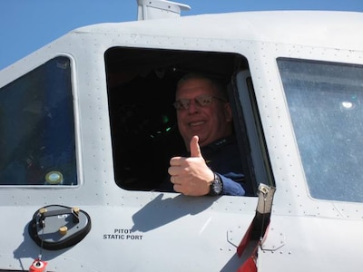 VADM John P. Currier in pilot seat