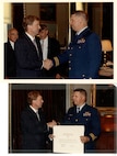 LT(jg) Currier receiving Clifford B. Harmon Trust Harmon International Trophy Aviator 1980