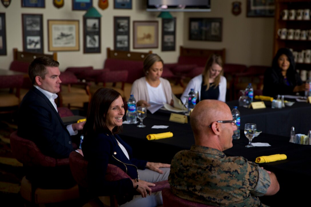 U.S. Senator Martha McSally visits Marine Corps Air Station (MCAS) Yuma to speak with commanders and Marines at MCAS Yuma, Ariz., April 17, 2019.
