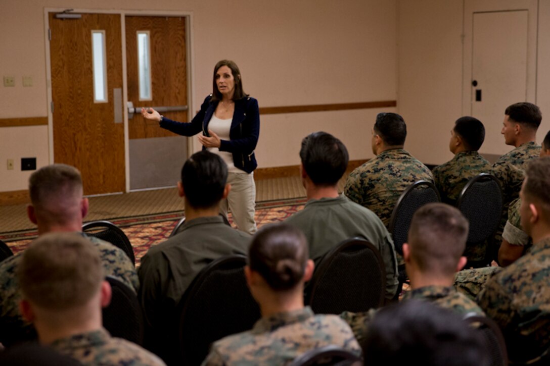 U.S. Senator Martha McSally visits Marine Corps Air Station (MCAS) Yuma to speak with commanders and Marines at MCAS Yuma, Ariz., April 17, 2019.