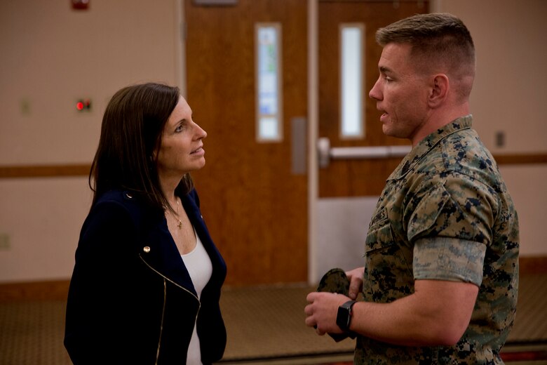 U.S. Senator Martha McSally visits Marine Corps Air Station (MCAS) Yuma to speak with commanders and Marines at MCAS Yuma, Ariz., April 17, 2019.