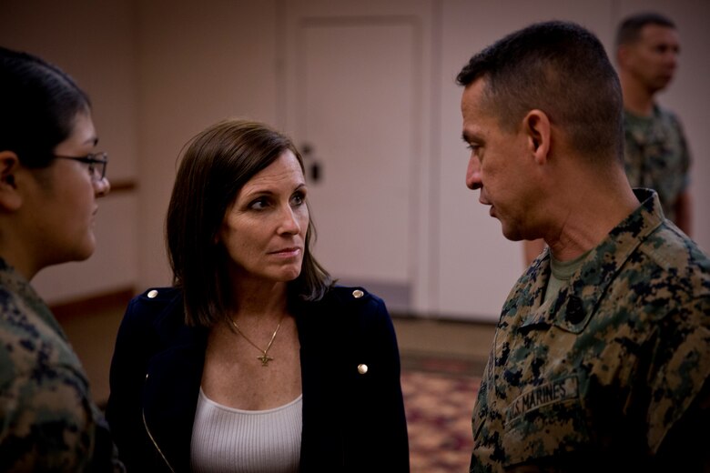 U.S. Senator Martha McSally visits Marine Corps Air Station (MCAS) Yuma to speak with commanders and Marines at MCAS Yuma, Ariz., April 17, 2019.