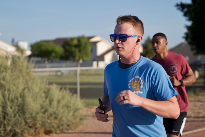 U.S. Marines Sailors and civilians participate in the 2019 Environmental Earth Day Fun Run at Marine Corps Air Station (MCAS) Yuma Ariz., April 26, 2019. The Environmental Earth Day Fun Run is a 5k race held annually bringing awareness to Marines, Sailors, and civilians about the protection of our environment (U.S. Marine Corps photo by Lance Cpl. Joel Soriano)