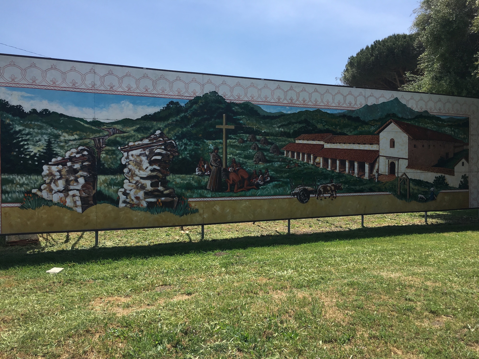 This mural depicts Lompoc’s Mission Vieja, the original Purisima Mission that was founded in 1787.