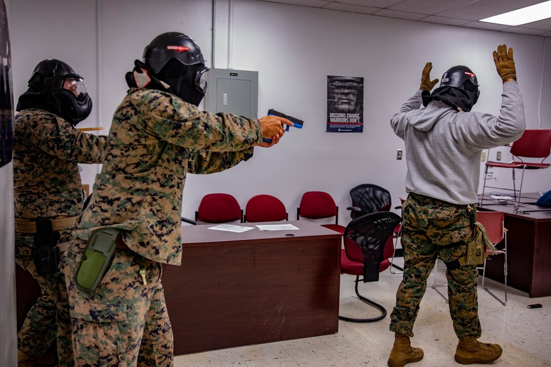 4th Civil Affairs Group Marines exercise active shooter emergency action plan