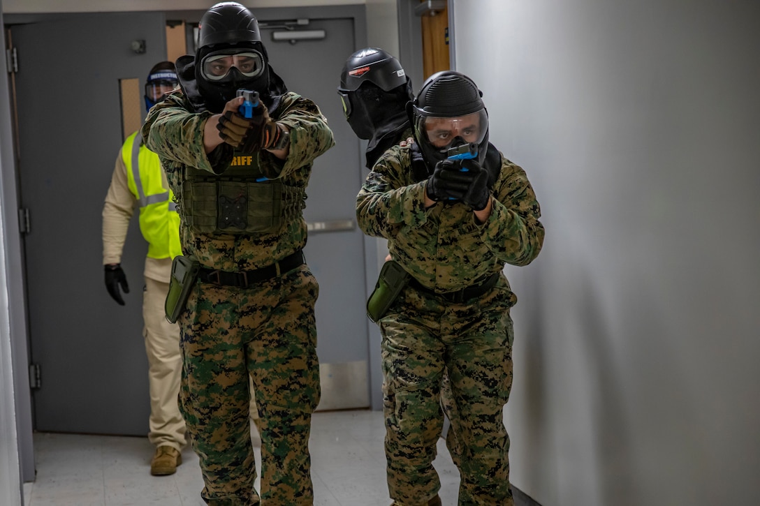 4th Civil Affairs Group Marines exercise active shooter emergency action plan