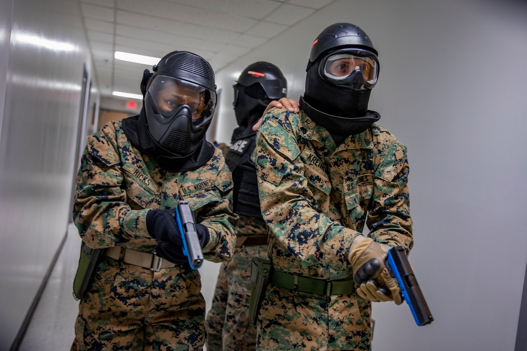 4th Civil Affairs Group Marines exercise active shooter emergency action plan