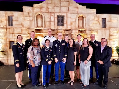Members of the Brooke Army Medical Center Secretarial Designee Cost Analysis Team receive the 2018 Distinguished Team Award from the American Society of Military Comptrollers at the ASMC Professional Development Institute May 29 in San Antonio. The SECDES program gives BAMC the ability to treat critically injured patients who would not otherwise be eligible to receive care at a military treatment facility.