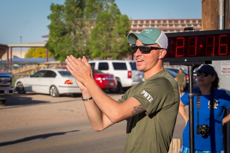 U.S. Marines, Sailors, and civilians participate in the 2019 Enviornmental Earth Day Fun Run on Marine Corps Air Station (MCAS) Yuma, April 26, 2019. The Environmental Earth Day Fun Run is a 5k race held annually bringing awareness to Marines, Sailors, and civilians about the protection of our enviornment. (U.S. Marine Corps photo by Sgt. Allison Lotz)