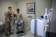 U.S. Air Force Tech. Sgt. James Miller, 633rd Aerospace Medicine Squadron independent duty medical technician, checks the blood pressure of Senior Airman Jano Galinada, 633rd AMS health services management technician, at Joint Base Langley-Eustis, Virginia, June 10, 2019.