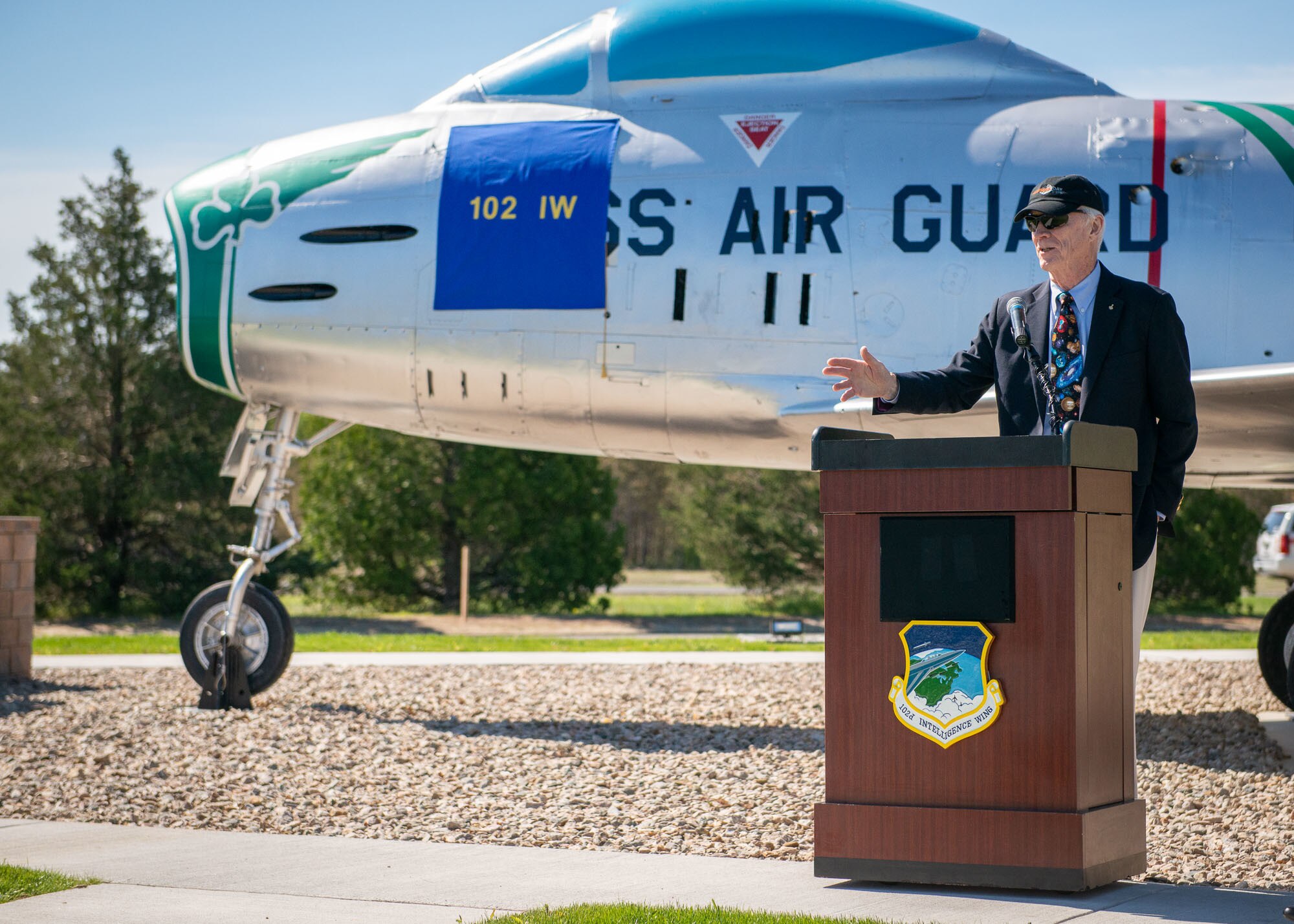 A North American F-86H Sabre static display was dedicated during a ceremony at Otis Air National Guard Base, Mass. on June 8. The ceremony was held to formally announce the dedication of tail number 31235 in honor of Captain Russell “Rusty” L. Schweickart, who was in attendance. Schweickart flew the F-86H Sabre during the early 1960’s while assigned to the 101st Tactical Fighter Squadron, and later served as lunar module pilot for Apollo 9, March 3-13, 1969.