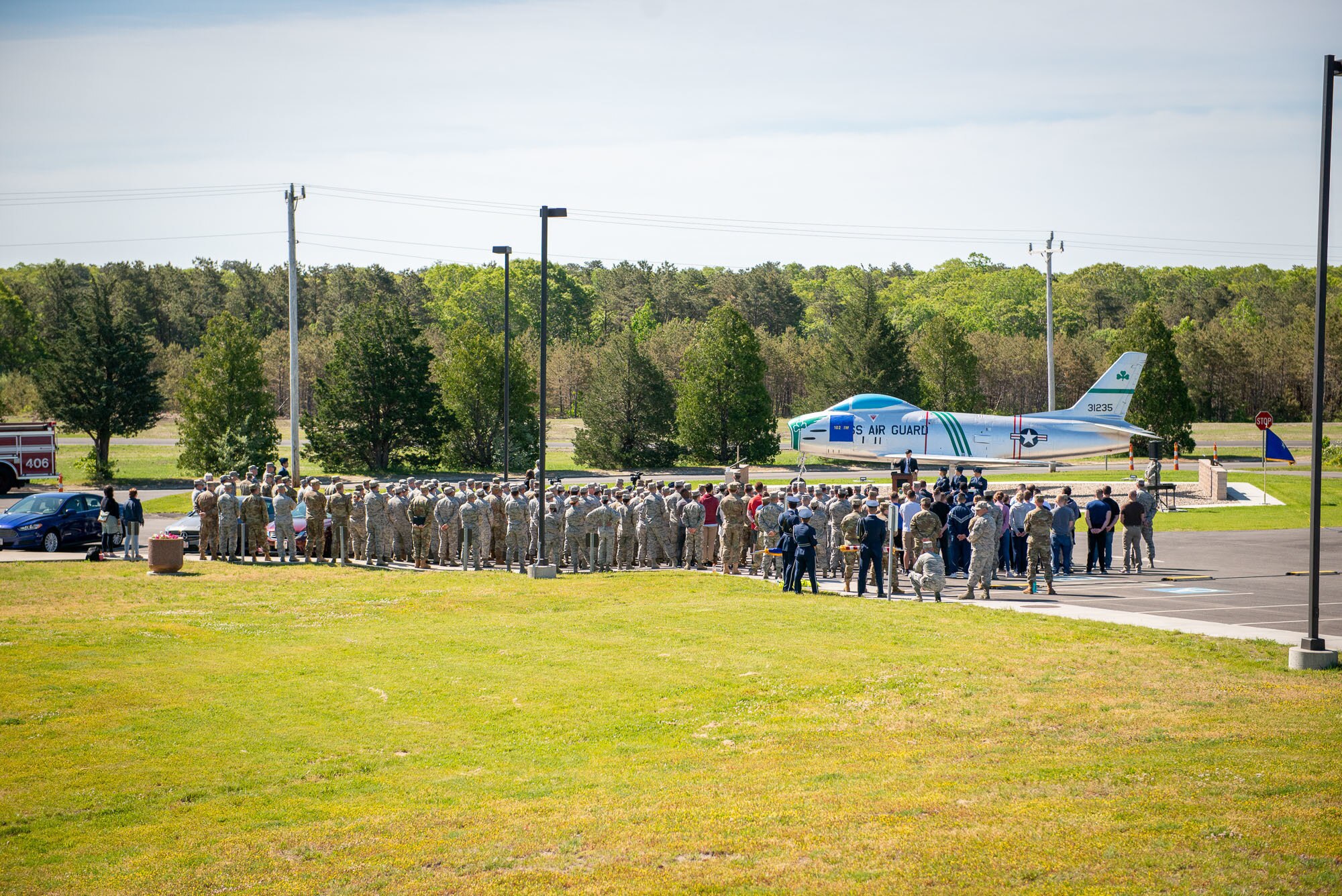 A North American F-86H Sabre static display was dedicated during a ceremony at Otis Air National Guard Base, Mass. on June 8. The ceremony was held to formally announce the dedication of tail number 31235 in honor of Captain Russell “Rusty” L. Schweickart, who was in attendance. Schweickart flew the F-86H Sabre during the early 1960’s while assigned to the 101st Tactical Fighter Squadron, and later served as lunar module pilot for Apollo 9, March 3-13, 1969.